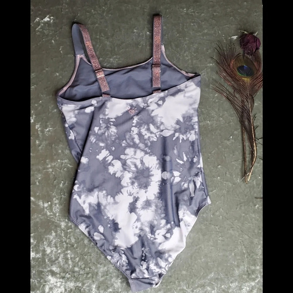 Justice Swimwear Logo Shine Tie Dye Swimsuit - Picture 4 of 5